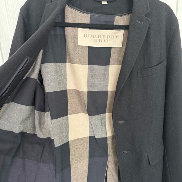 Burberry Brit Black Blazer Wool Blend Size S - Picture 9 of 16